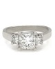 Platinum Princess Cut Three Stone with 1.01ct Center Diamond